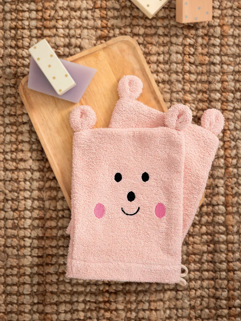 Σετ γάντια μπάνιου πετσετέ Baby Bath 17x23 BG100 PINK - Palamaiki