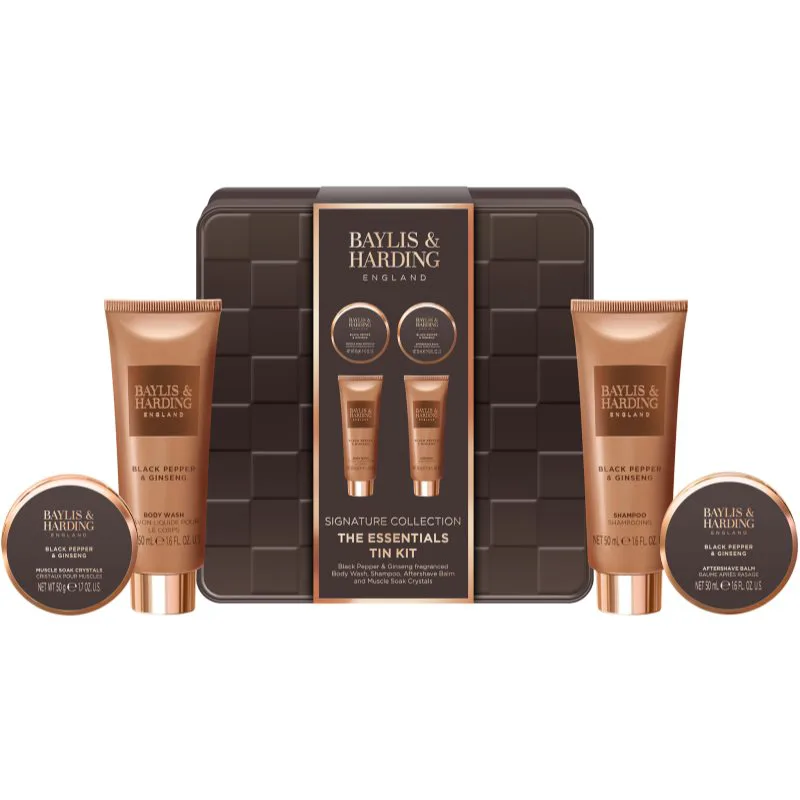 Baylis & Harding Black Pepper & Ginseng σετ δώρου μεταλλικό κουτί για άντρες