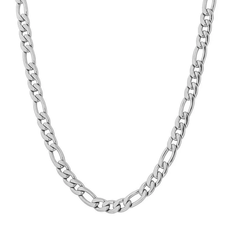 Jt Unisex αλυσίδα λαιμού figaro ατσάλι 5mm 50cm + 5cm προέκταση