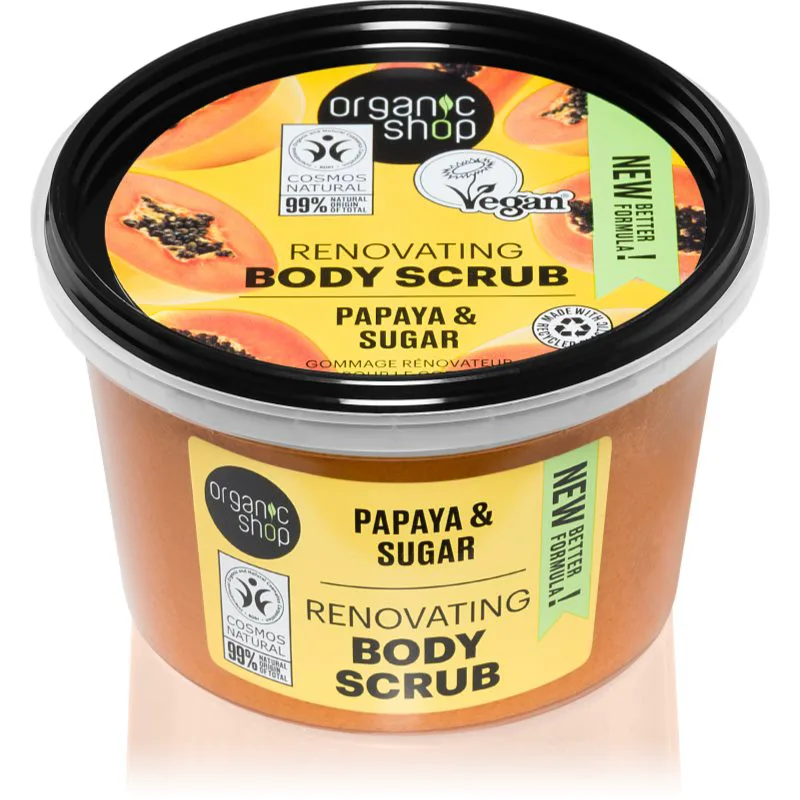 Organic Shop Organic Papaya & Sugar απολέπιση ζάχαρης για το σώμα 250 ml