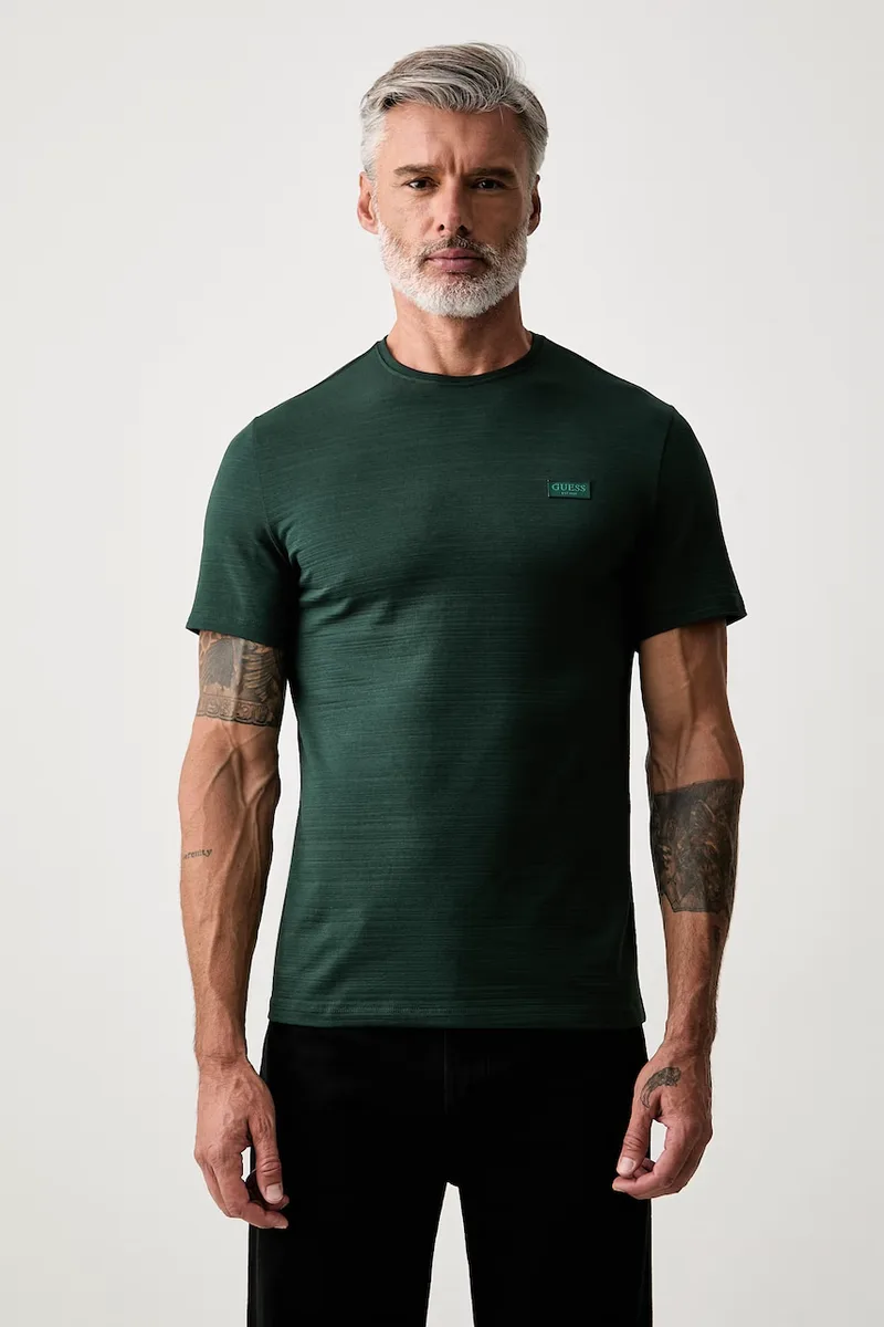 Guess βασικό t-shirt ανδρικό βαμβακερό με ελαστάν