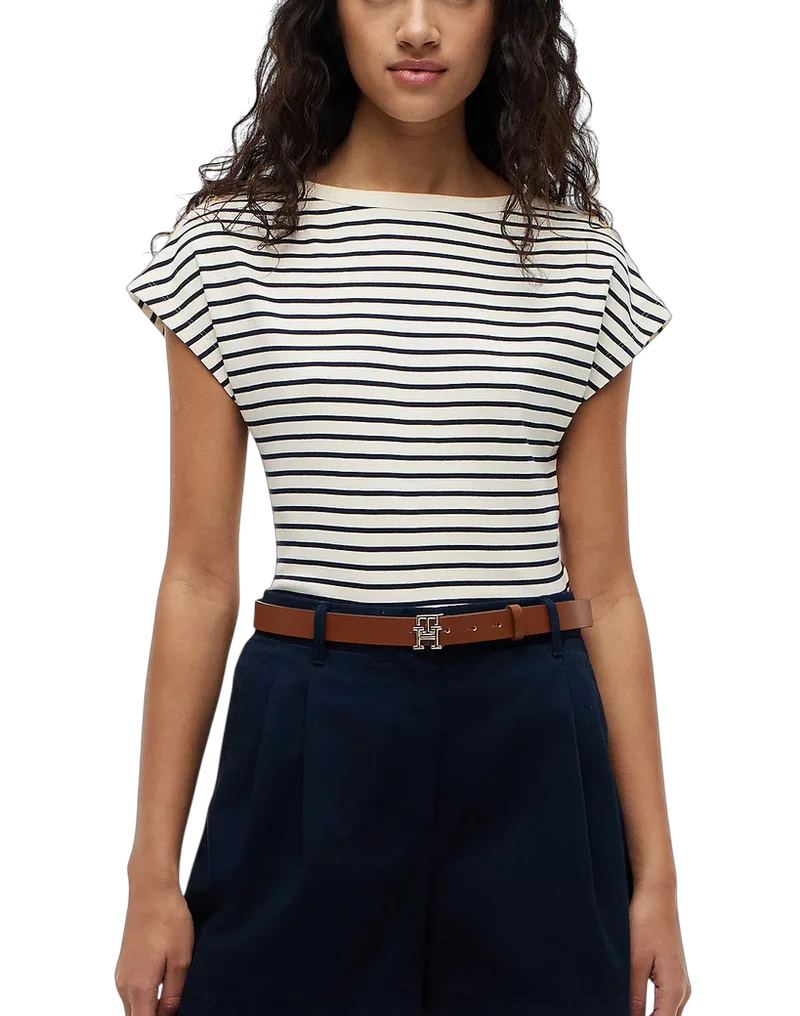 Γυναικείο T-shirt Εκρού Tommy Hilfiger WW0WW50942-0AD