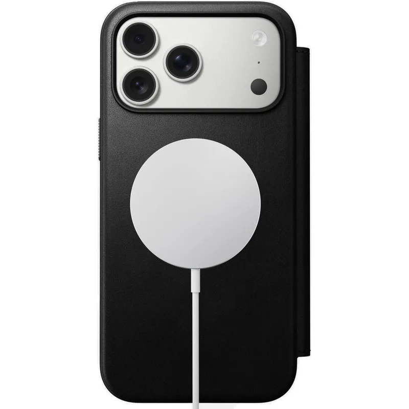 Θήκη iPhone 17 Pro Max Nomad Modern Leather Folio Δερμάτινο Πορτοφόλι με MagSafe - Black (NM014148858)