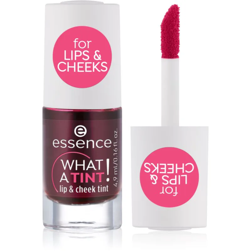 essence WHAT A TINT! υγρό ρουζ και λιπ γκλος απόχρωση 01 Kiss From A Rose 4.9 ml