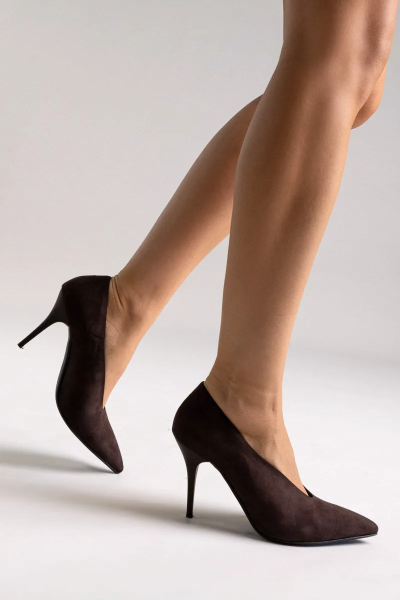 TFP Pumps Stiletto Heel - 889 - Brown Suede