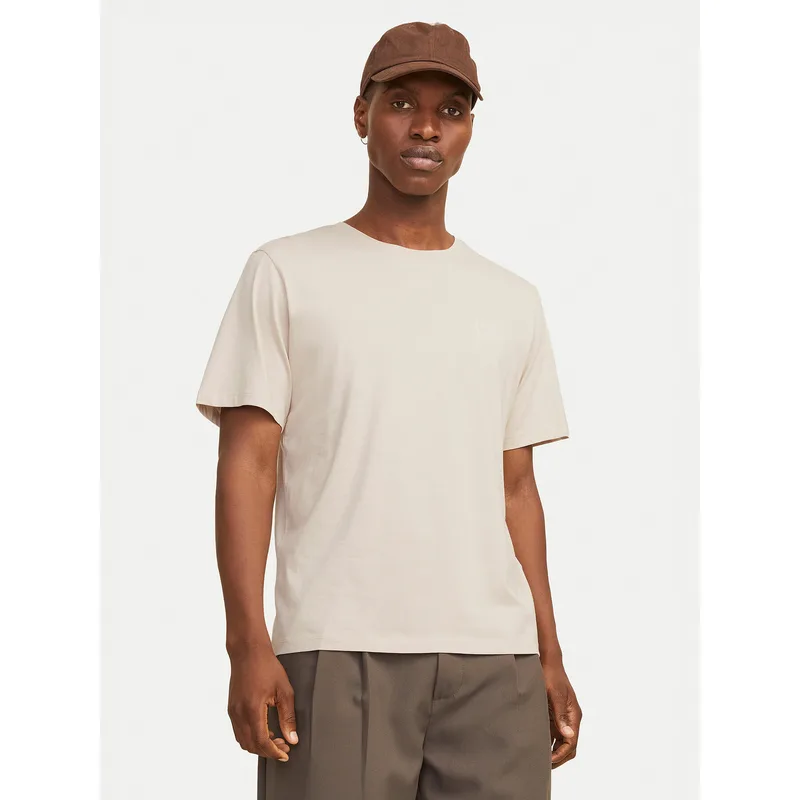 Jack & Jones T-Shirt Corp Logo 12151955 Μπεζ Regular Fit