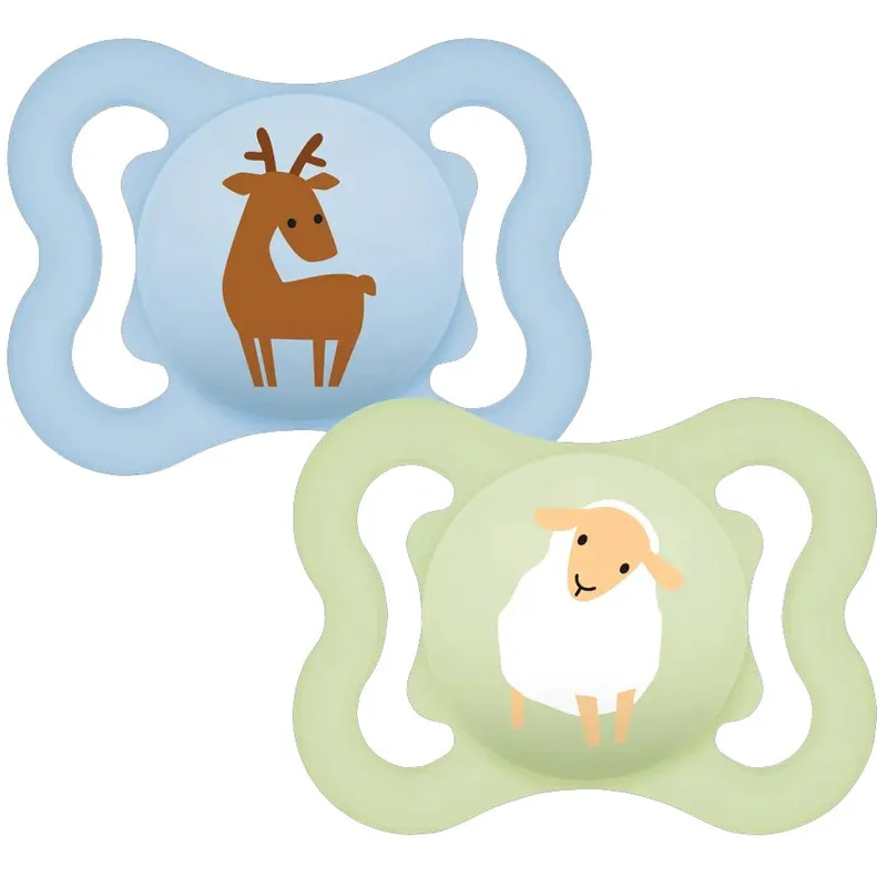 Mam Air Silicone Soother 2-6m Κωδ 120SBc Ορθοδοντική Πιπίλα Σιλικόνης που Επιτρέπει Καλύτερη Κυκλοφορία του Αέρα 2 Τεμάχια - Γαλάζιο / Πράσινο