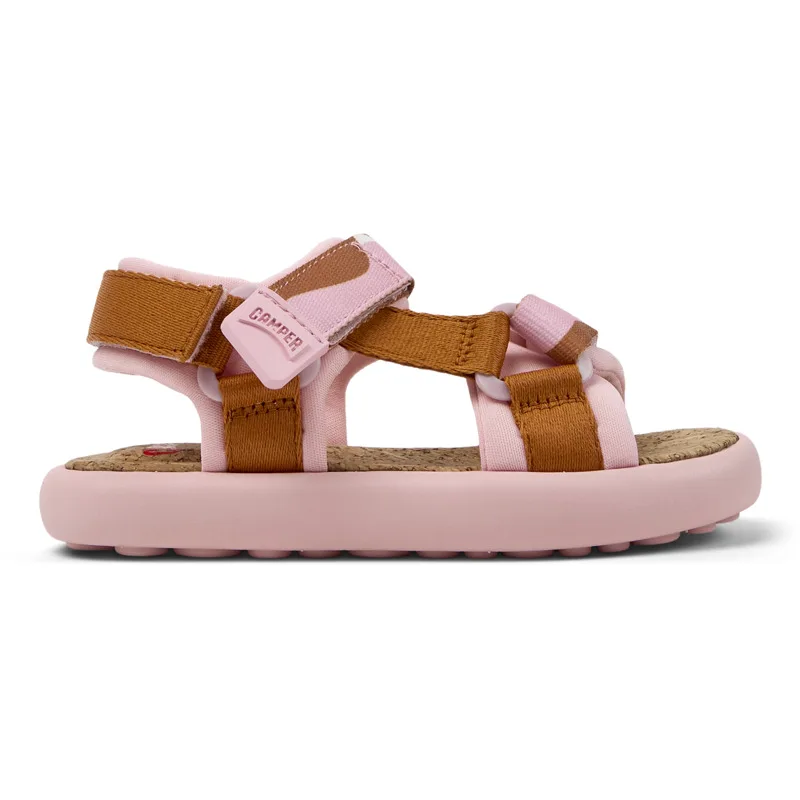 CAMPER Pelotas Flota - Πέδιλα Για Κορίτσια - Καφέ,Ροζ,Λευκό, Μέγεθος 38, Cotton fabric