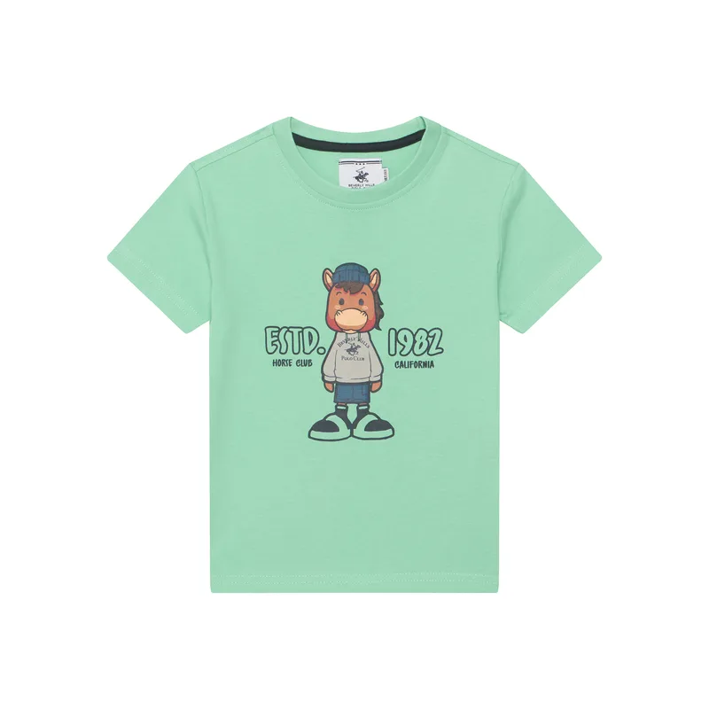 Beverly Hills Polo Club T-Shirt P-SS26B-TS0135 Πράσινο Regular Fit