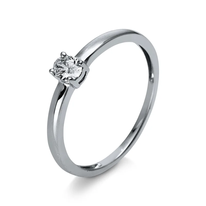 Diamond Group Μονόπετρο Δαχτυλίδι με Διαμάντι Brilliant από Λευκό Χρυσό 18 Καρατίων DDX428