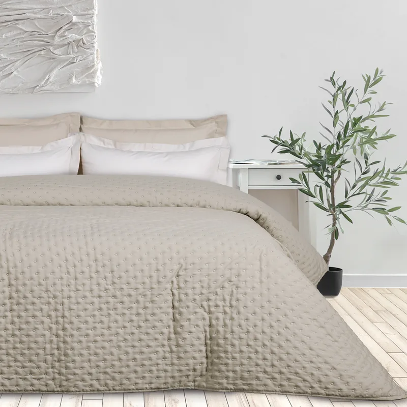 Κουβερλί Microfiber King 240x250εκ. Happy 9652 Light Taupe Das Home (Ύφασμα: Microfiber, Μέγεθος: King Size, Χρώμα: Taupe) - Das Home - 402080309652