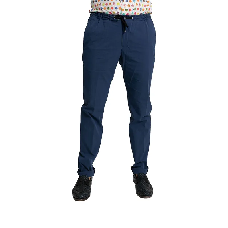 PAL ZILERI Ανδρικό Μπλε Colette Drawstring Trousers-Blue
