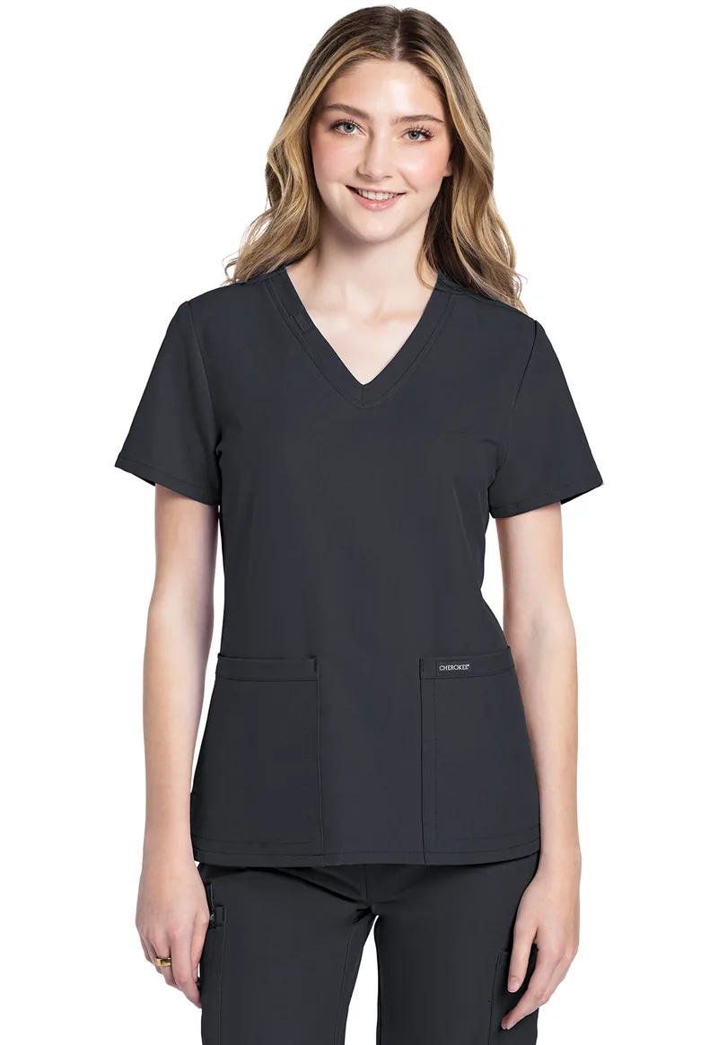 Γυναικεία Μπλούζα Cherokee Workwear Originals Ultra | V-Neck | 2 Τσέπες | Pewter