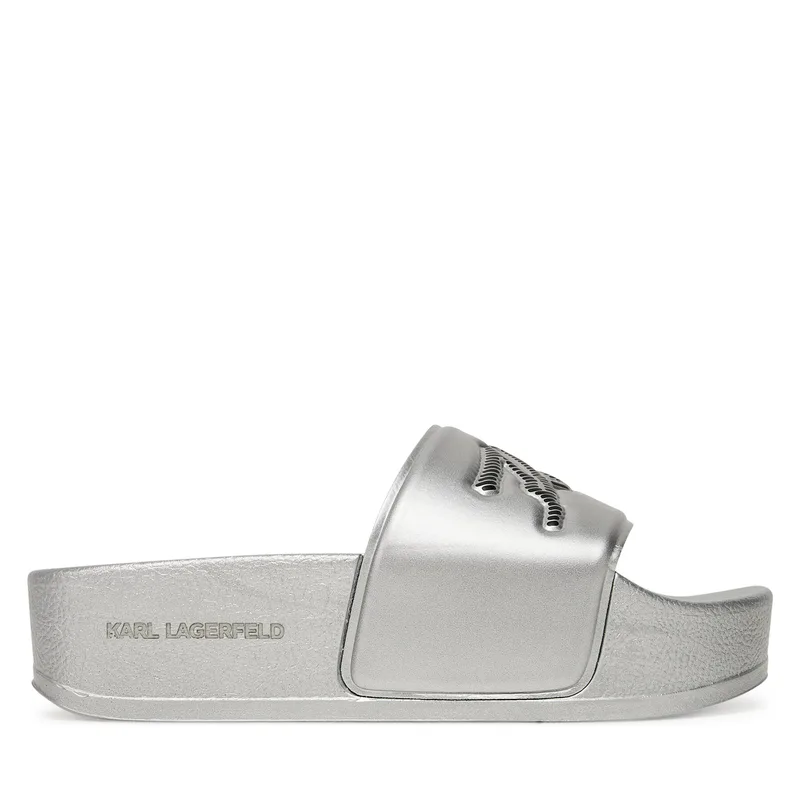 Παντόφλες KARL LAGERFELD Kondo Maxi KL80872 Ασημί
