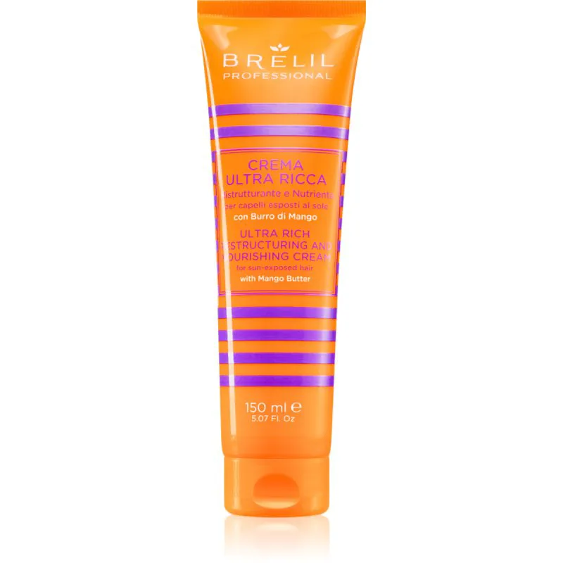 Brelil Professional Crema Ultra Ricca θρεπτική αναδιαμορφωτική κρέμα για μαλλιά επηρεασμένα από χλώριο, ήλιο και το αλμυρό νερό 150 ml
