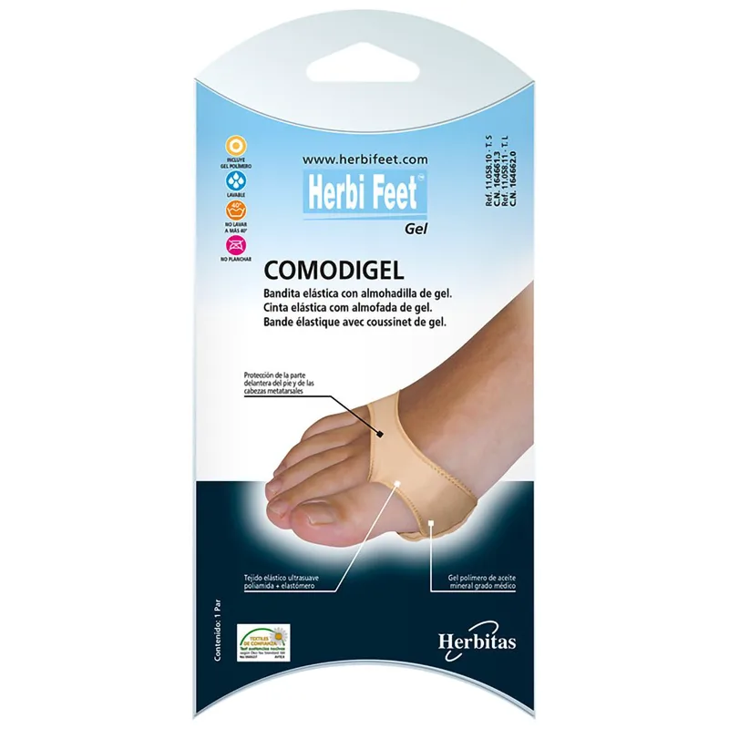 Herbi Feet Comodigel Elastic Gel Tight Strap Προστατευτικό για το Κότσι με Gel 2 Τεμάχια - Large