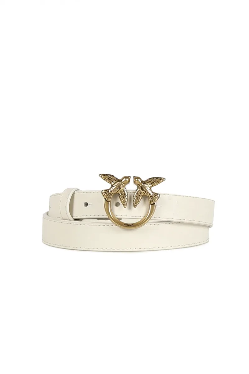 PINKO ΖΩΝΗ LOVE BERRY Η2 ΕΓΚΡΑΦΑ BIRDS ΛΕΥΚΟ