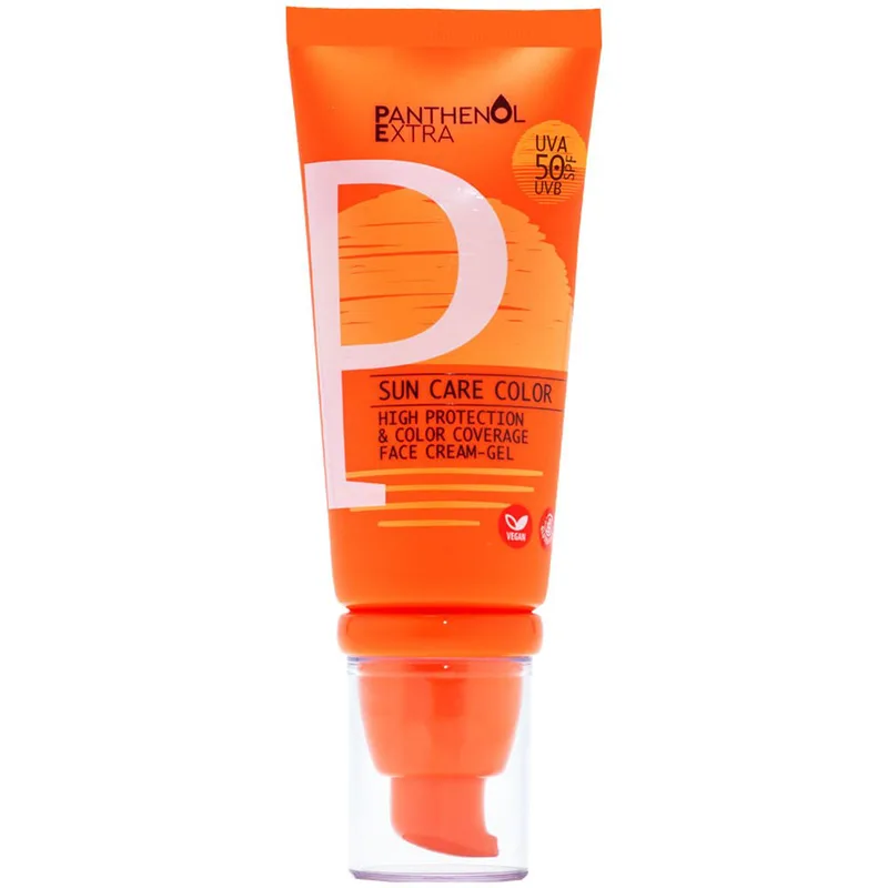 Panthenol Extra Sun Care Color Face Cream-Gel Spf50 Αντηλιακή Κρέμα-Τζελ Προσώπου με Χρώμα Υψηλής Προστασίας 50ml - Spf50