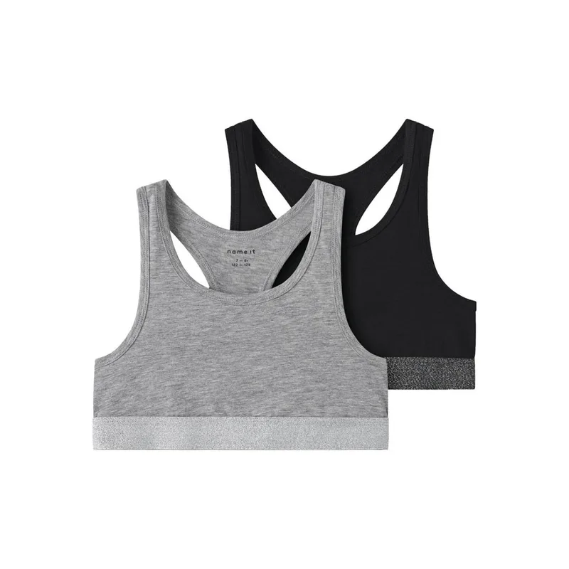 Μπουστάκι πακέτο 2 τεμ.κορίτσι Name it-13208835-Black/Grey