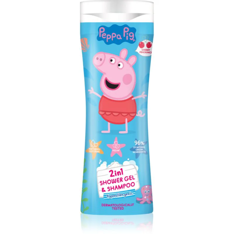Peppa Pig Shower gel & Shampoo τζελ για ντους και σαμπουάν 2 σε 1 για παιδιά Cherry 300 ml