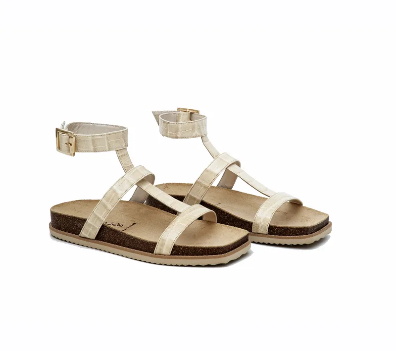 Δερμάτινα Πέδιλα Flat Art 2SS06