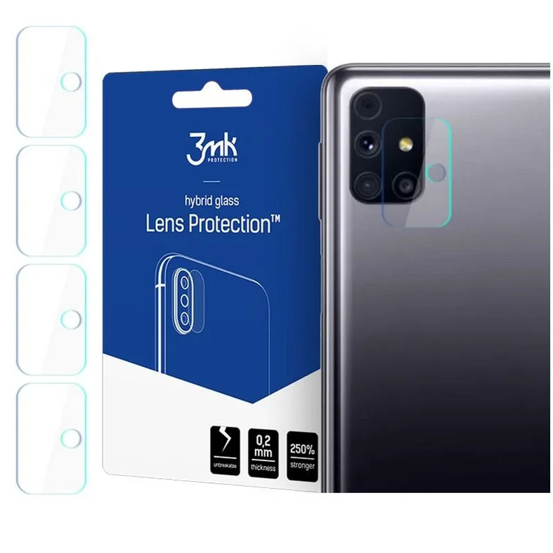 3MK Hybrid Glass Camera Protector - Αντιχαρακτικό Υβριδικό Προστατευτικό Γυαλί για Φακό Κάμερας Samsung Galaxy M31s - 4 τεμάχια (72563)