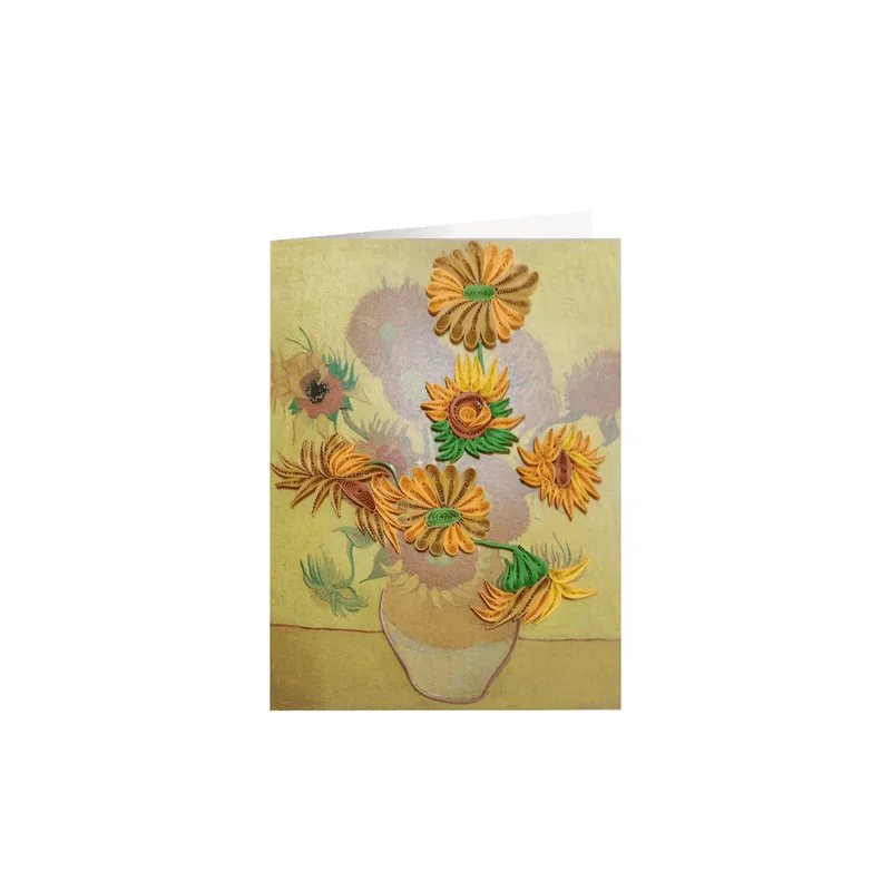 Origamo Κάρτα Ευχετήρια Quilling Ηλιοτρόπια Van Gogh 18.5x14 cm Filigrana VG008