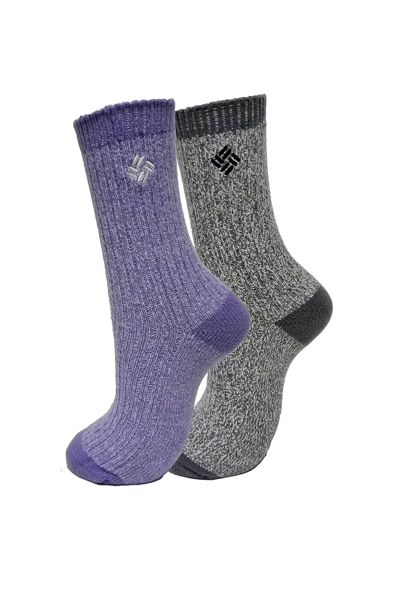Columbia σετ γυναικείες μακριές κάλτσες "Super Soft Micro Poly Canyon Stripe" (2 ζευγάρια) - C1338Alp-BrM Μοβ