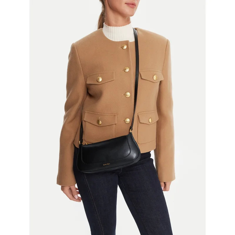 Τσάντα Calvin Klein Hardware Zip Crossbody LV04F1046G Μαύρο