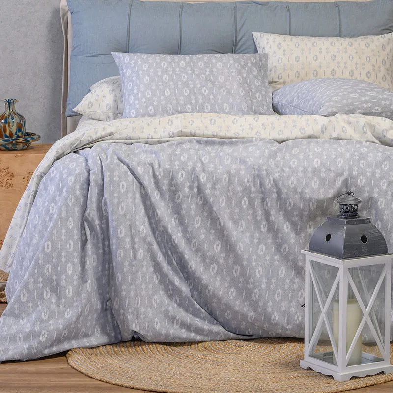 Σεντόνια Υπέρδιπλα Σετ Melinen Casual River Grey - ΜΕ ΛΑΣΤΙΧΟ 160x200+32