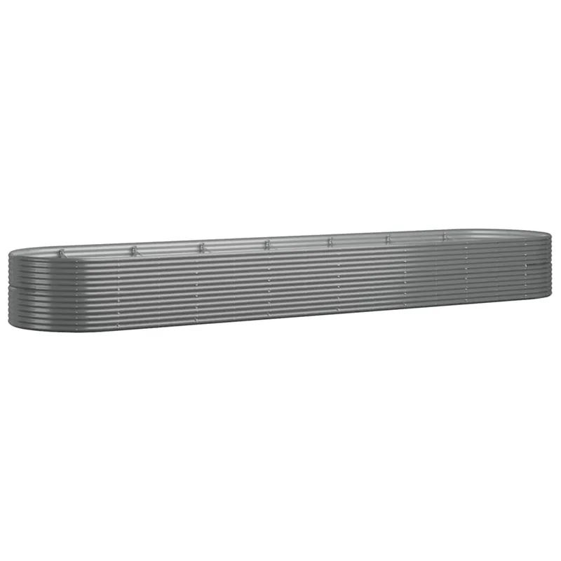 vidaXL Ζαρντινιέρα Γκρι 584x140x68 εκ. Ατσάλι με Ηλεκτρ. Βαφή Πούδρας