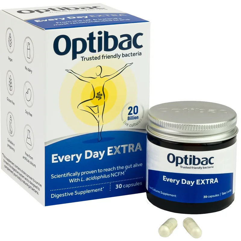 Optibac Every Day Probiotics Extra Συμπλήρωμα Διατροφής Προβιοτικών Καθημερινής Χρήσης για την Ενίσχυση & Προστασία του Φυσιολογικού Μικροβιώματος του Εντέρου 30caps