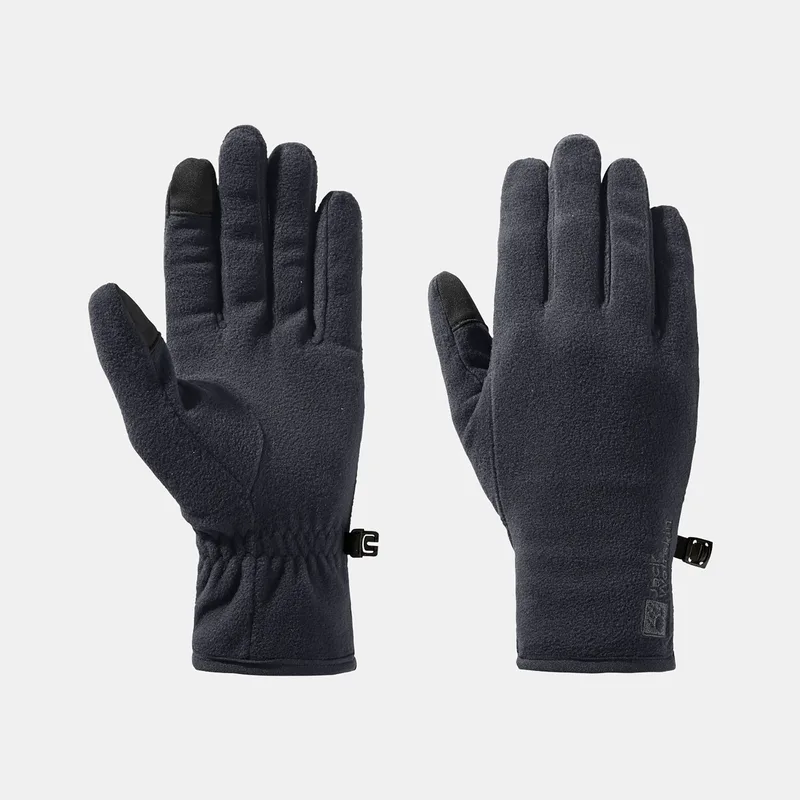 JACK WOLFSKIN REAL STUFF FLEECE GLOVES ΜΑΥΡΟ