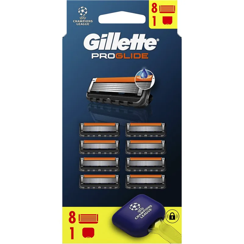 Gillette Promo Pro Glide Replacement Razors 8 Τεμάχια & Θήκη Μεταφοράς Ανταλλακτικές Κεφαλές 5 Λεπίδων Ξυριστικής Μηχανής για Έως & 8 Μήνες Ξυρίσματος 1 Τεμάχιο