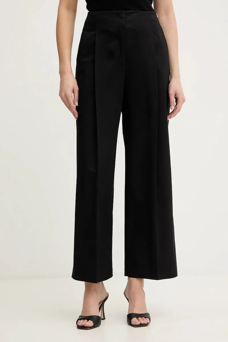 BOSS παντελόνι wide leg γυναικείο βαμβακερό με ελαστάν Tulotta