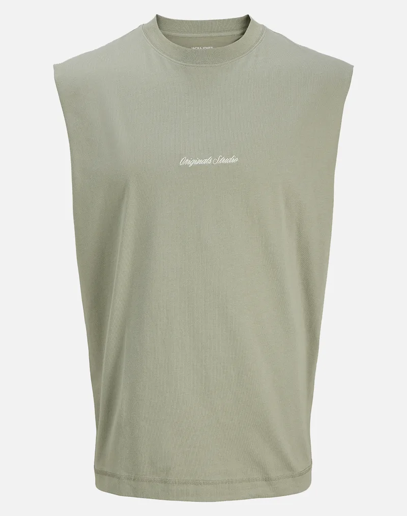 JACK&JONES JORNORREBRO EMB TEE SL CREW NECK LN 12292009-SEAGRASS Green