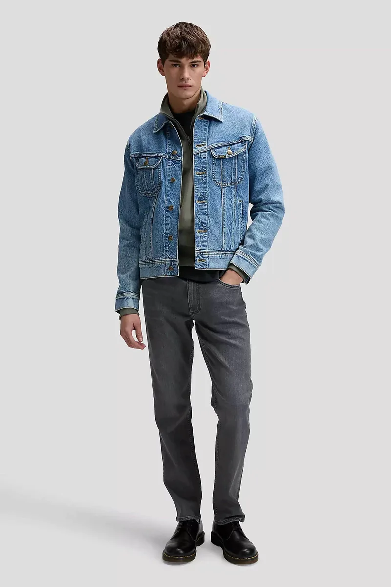 Lee® ανδρικό τζιν παντελόνι πεντάτσεπο Regular Straight Fit "Daren" - 112376361 Μαύρο