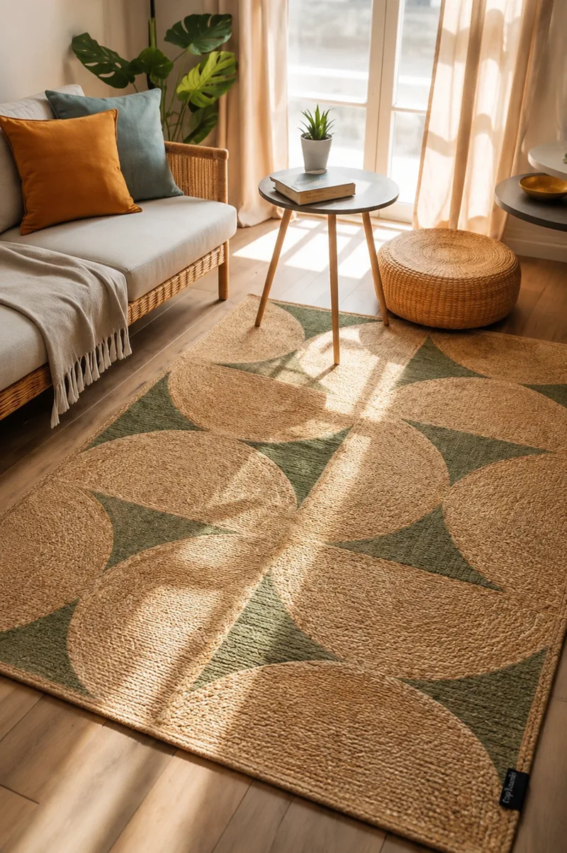 Χαλι Απο Γιουτα Mirage Olive Guy Laroche 200x140x0cm Μονόχρωμο