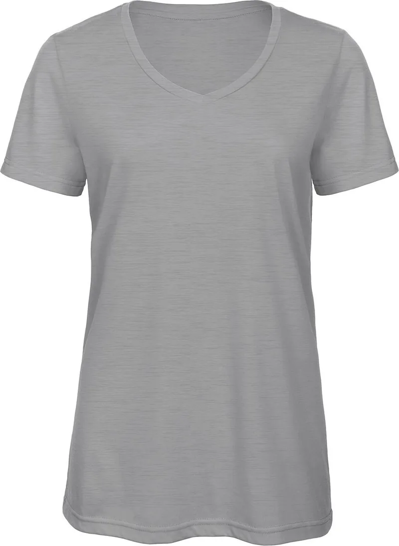 Γυναικείο T-Shirt Triblend με V λαιμόκοψη TW058 B&C Triblend /women Heather Light Grey