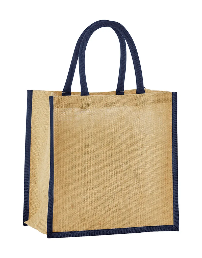 Mini Jute Gift Bag Westford Mill W477 Natural/Navy