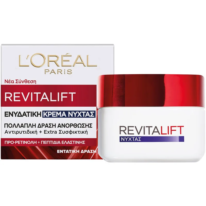 L'Oreal Paris Revitalift Night Cream Ενυδατική Κρέμα Νυκτός Προσώπου με Αντιρυτιδική & Συσφικτική Δράση 50ml