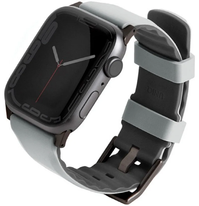 Uniq Linus Αδιάβροχο Λουράκι Premium Σιλικόνης Apple Watch Ultra/SE/11/10/9/8/7/6/5/4 (49/46/45/44mm) - Grey (UNIQ-45MM-LINUSGRY)