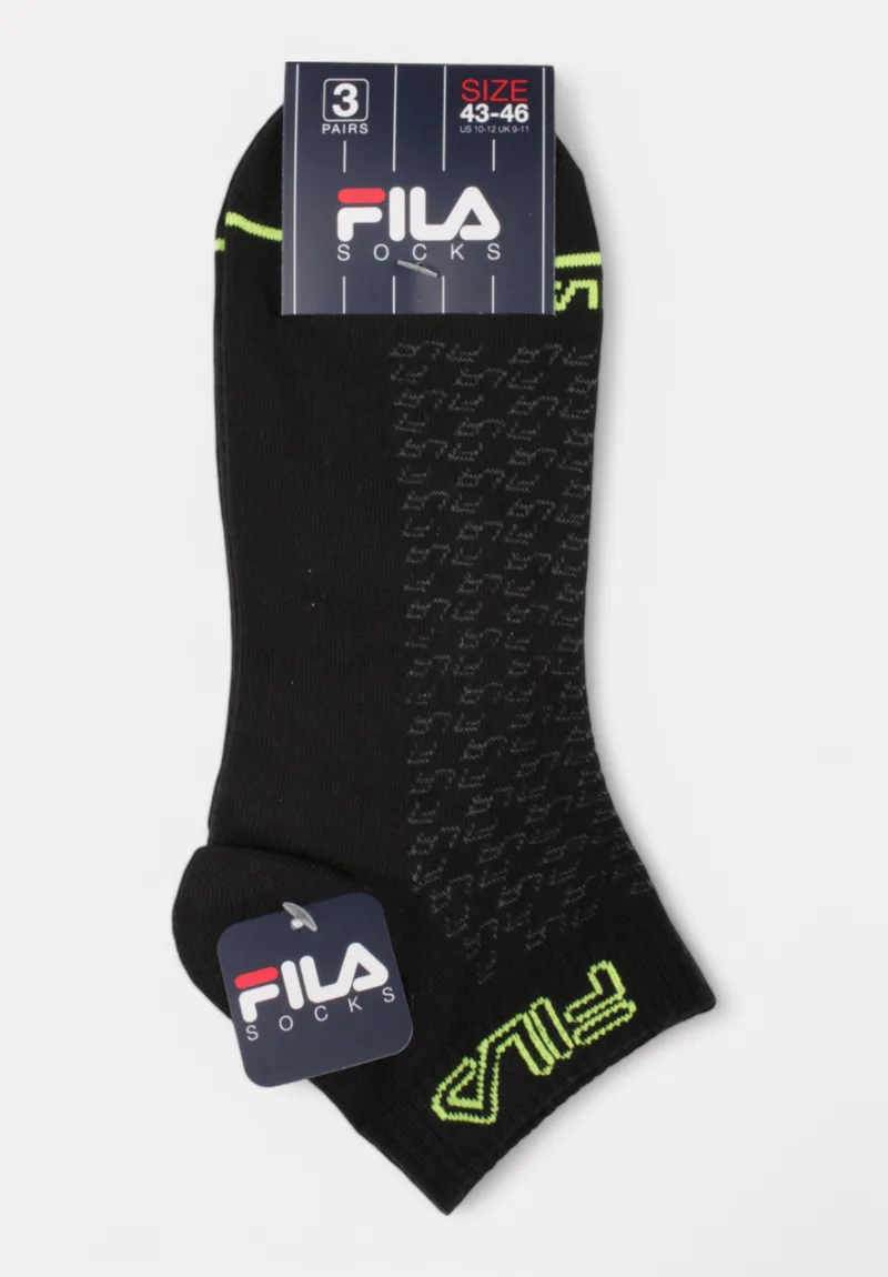 Fila Lifestyle Quarter Socks Fashion Black 3 τεμάχια F3274-229-Μαύρο