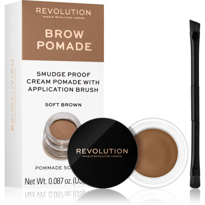 Revolution Brow Pomade μυραλοιφή για τα φρύδια απόχρωση Soft Brown 2.5 γρ