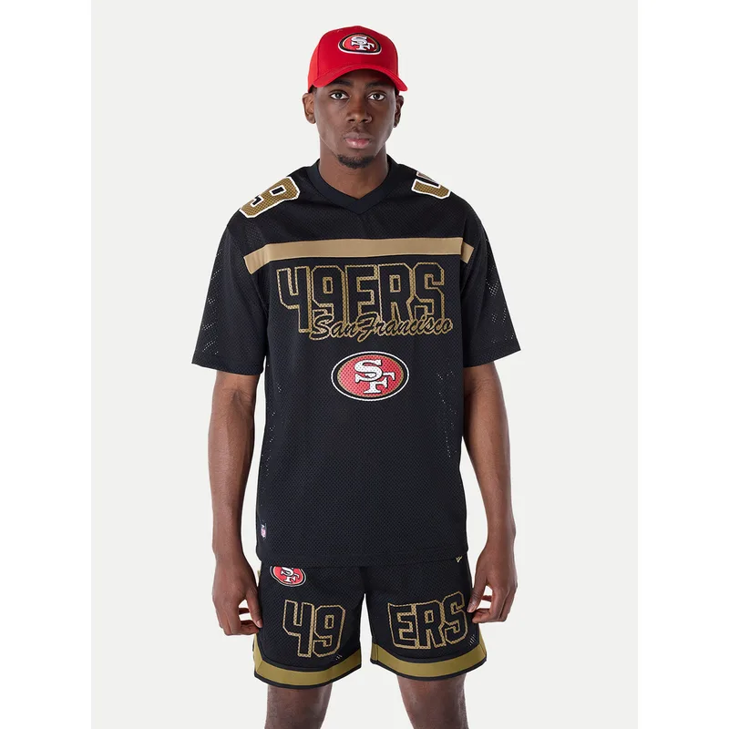 New Era T-Shirt Saf49E Mesh Graphic Jersey 60596390 Μαύρο Regular Fit