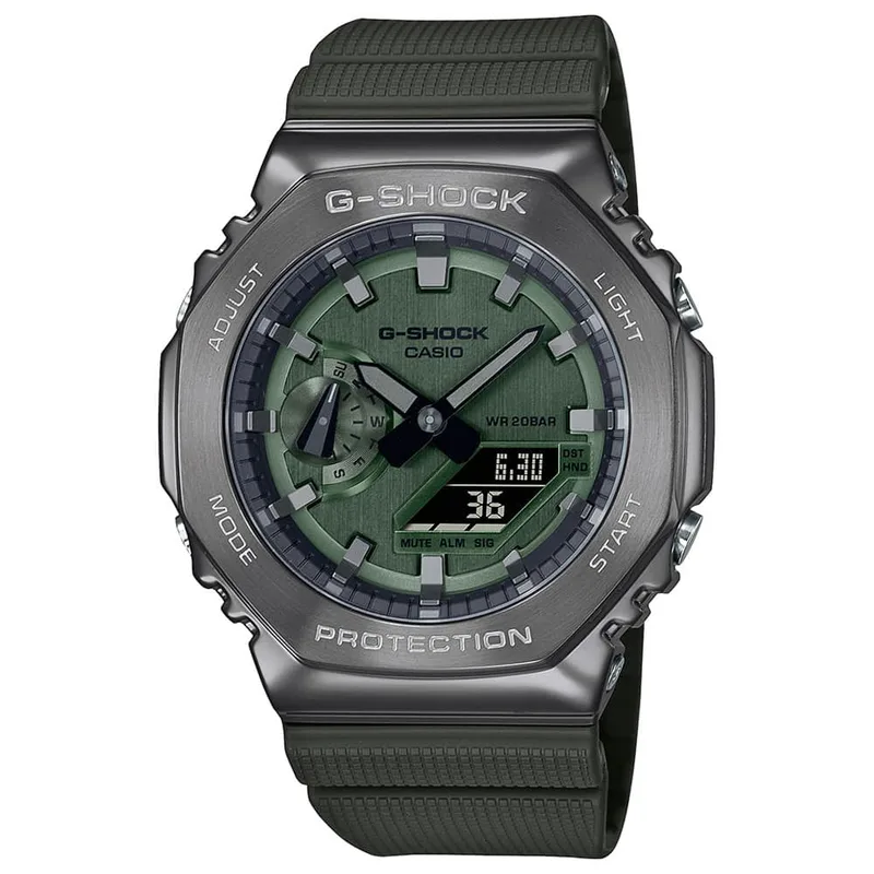 CASIO G-Shock Chronograph Green Resin Strap GM-2100B-3AER