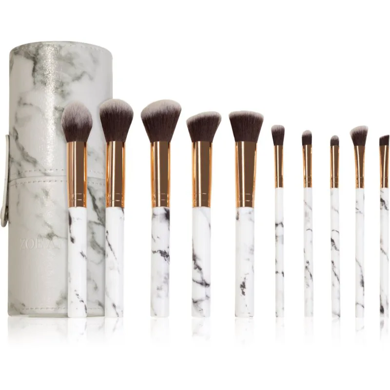 Zoë Ayla Makeup Brush Set Marble 10 Piece σετ με πινέλα με θήκη