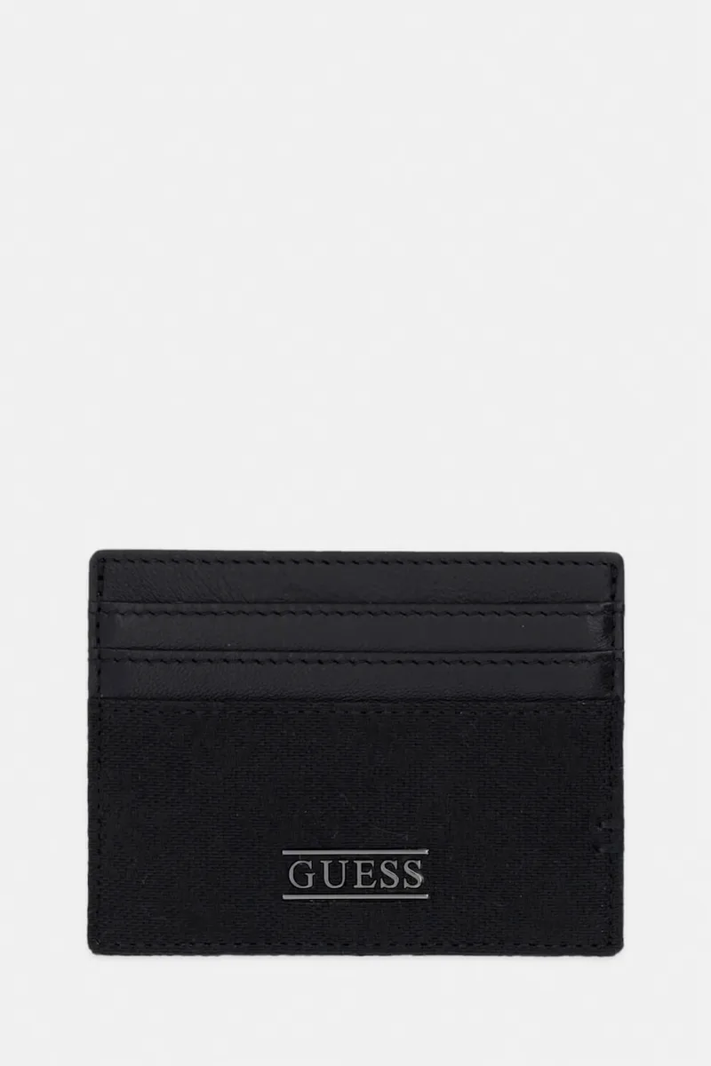 Guess θήκη για κάρτες ανδρική δέρμα BOSTON