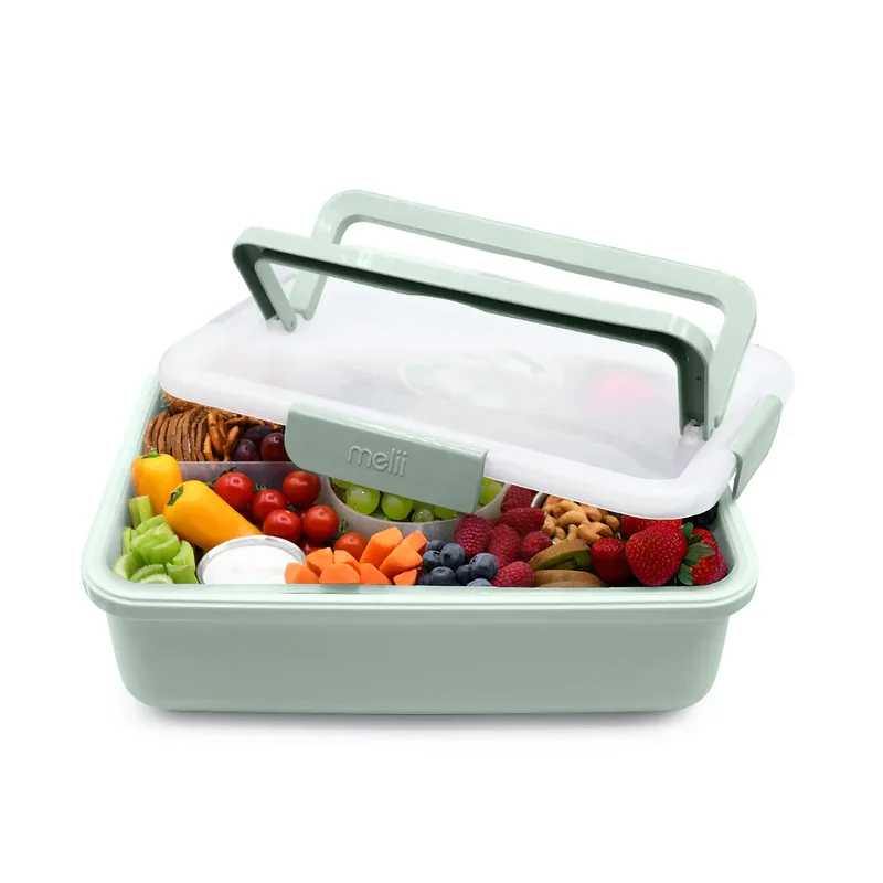 Melii – Ορθογώνιο Snackle Box με Χωρίσματα Sage (9 λίτρα)