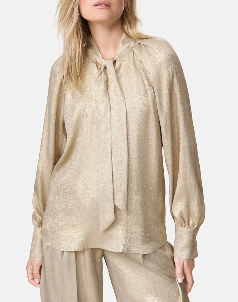 TAIFUN BLOUSE 1/1 SLEEVE 660408-11318-09011 Χρυσό